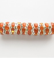 Rondelle Spacer 6mm Silver/Orange